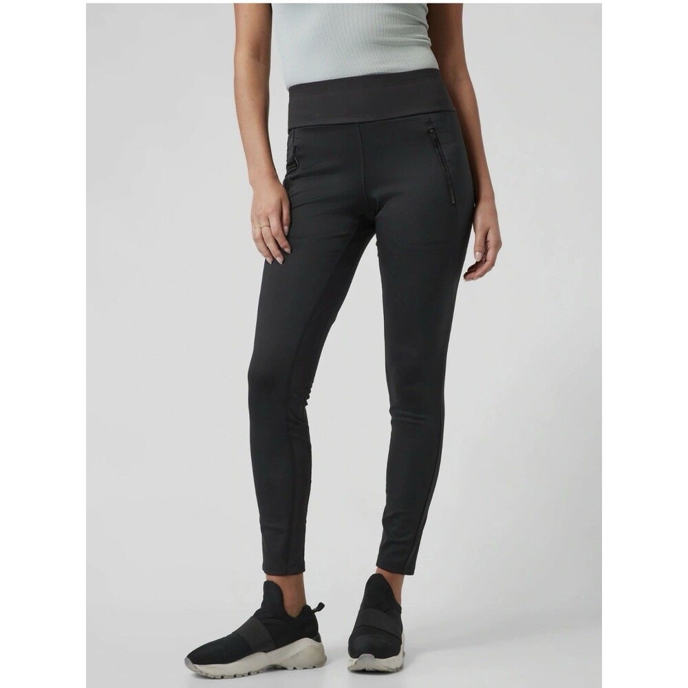 Athleta Women's Size M Peak Hybrid Fleece Tight Pants Pull On Black 511126